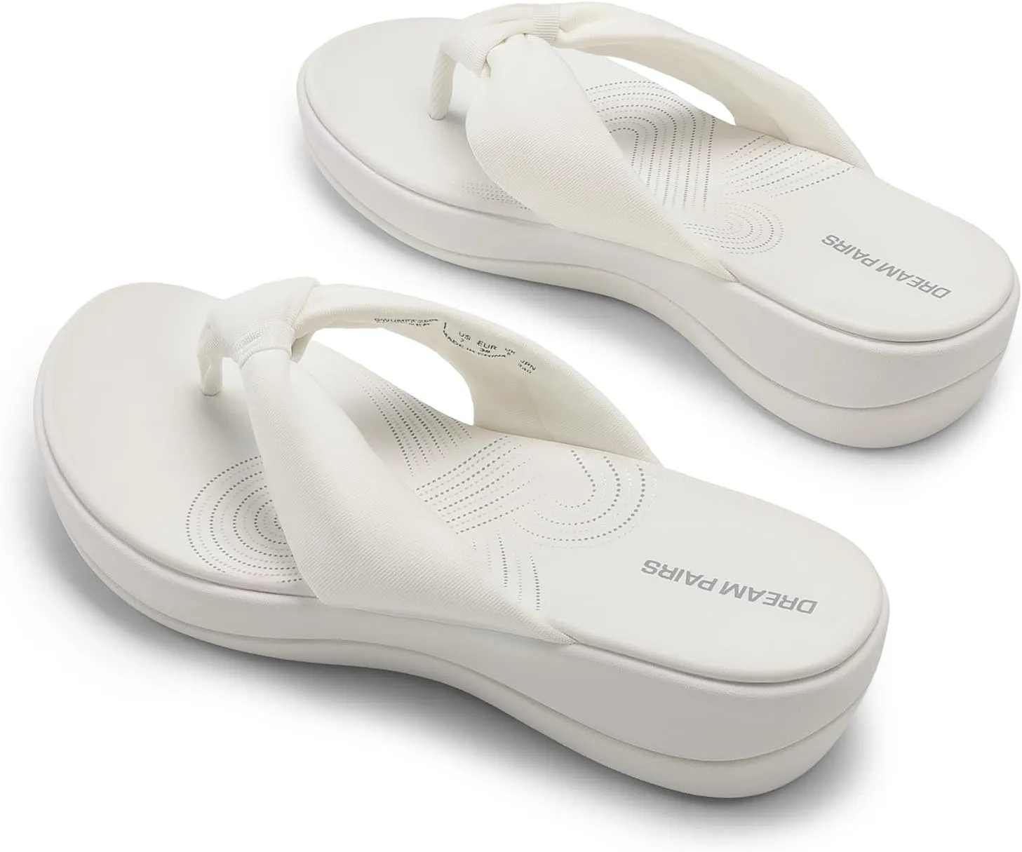 DREAM PAIRS Platform Flip Flops for Women Cushioned Thong Sandals with Soft Eva Foam Insole Lightweight Lycra fabric Comfort Dressy Slides Slippers for Summer Beach