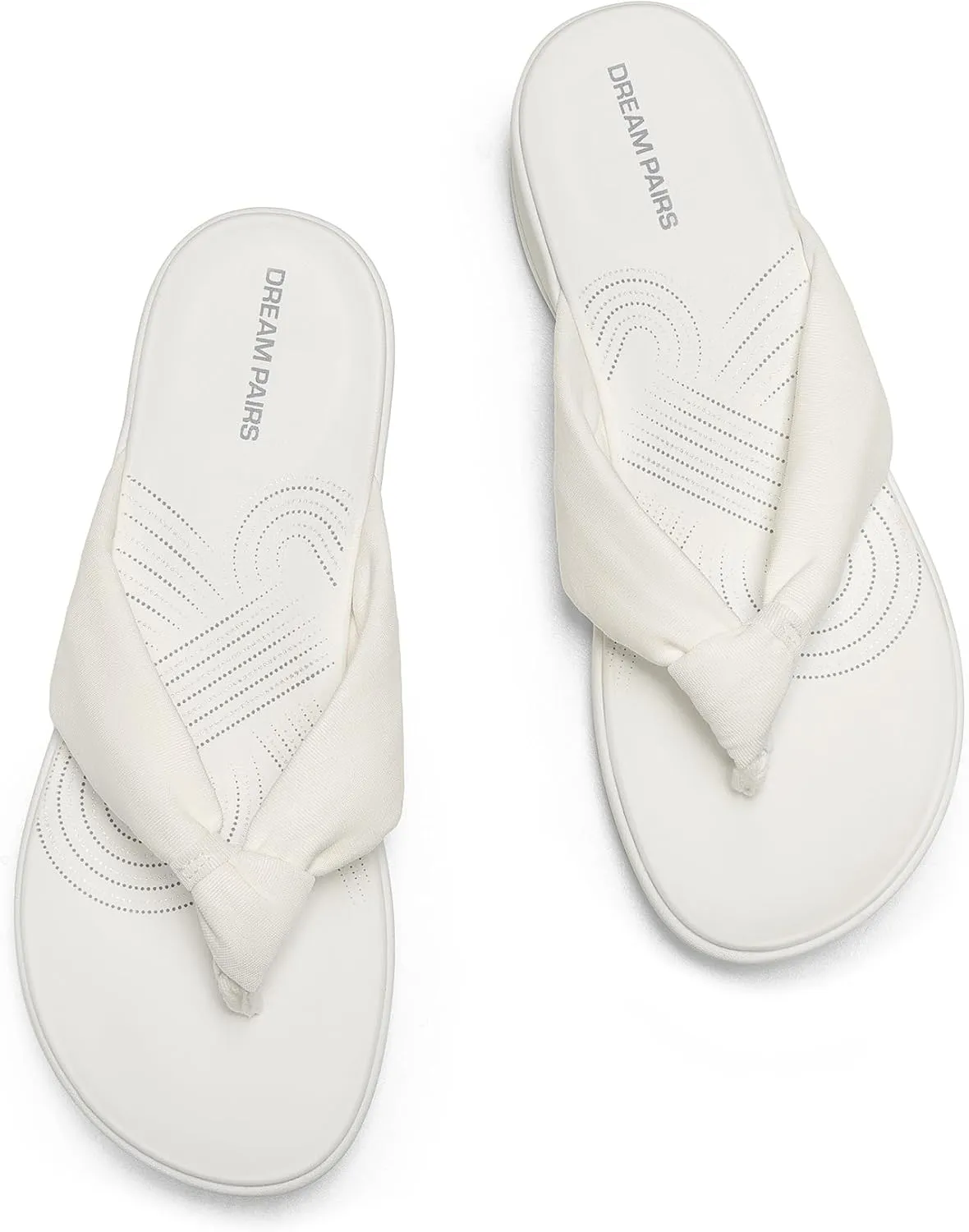 DREAM PAIRS Platform Flip Flops for Women Cushioned Thong Sandals with Soft Eva Foam Insole Lightweight Lycra fabric Comfort Dressy Slides Slippers for Summer Beach