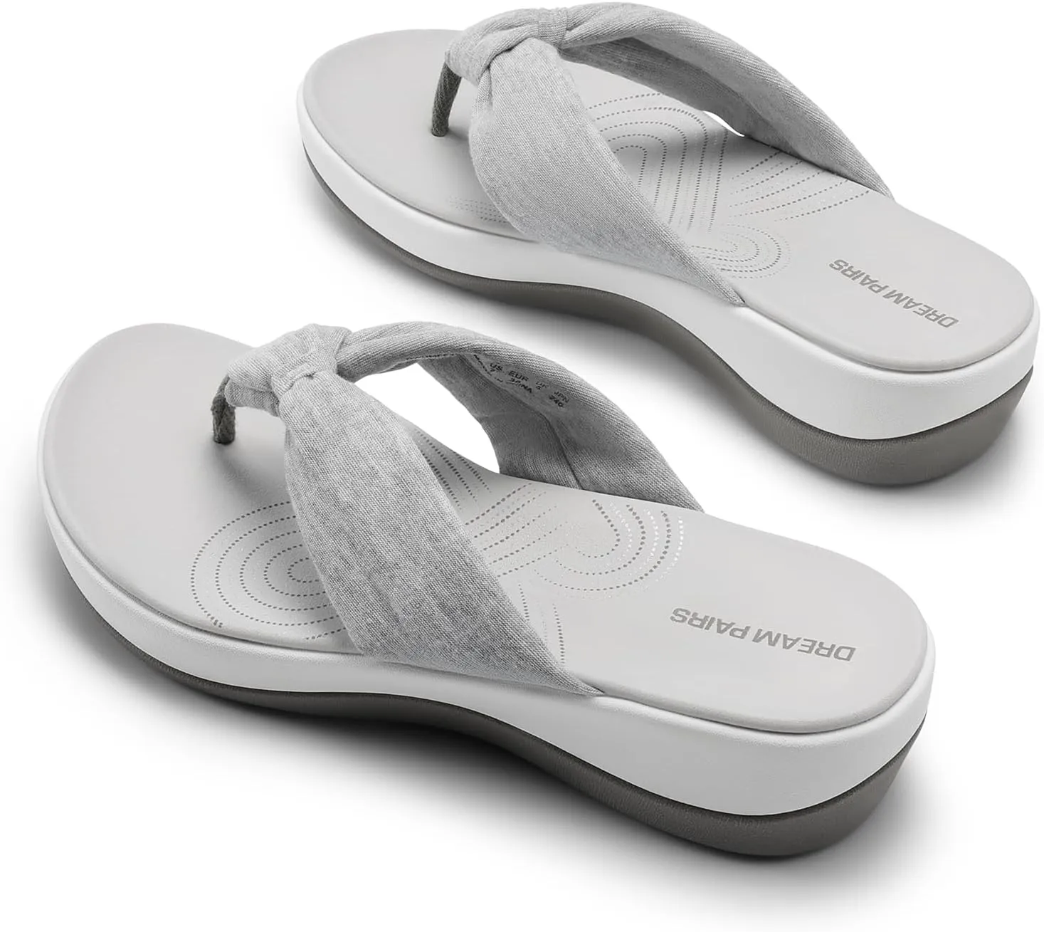 DREAM PAIRS Platform Flip Flops for Women Cushioned Thong Sandals with Soft Eva Foam Insole Lightweight Lycra fabric Comfort Dressy Slides Slippers for Summer Beach