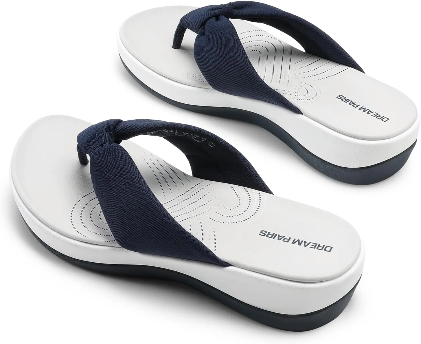 DREAM PAIRS Platform Flip Flops for Women Cushioned Thong Sandals with Soft Eva Foam Insole Lightweight Lycra fabric Comfort Dressy Slides Slippers for Summer Beach