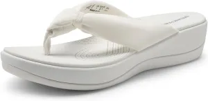 DREAM PAIRS Platform Flip Flops for Women Cushioned Thong Sandals with Soft Eva Foam Insole Lightweight Lycra fabric Comfort Dressy Slides Slippers for Summer Beach