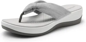 DREAM PAIRS Platform Flip Flops for Women Cushioned Thong Sandals with Soft Eva Foam Insole Lightweight Lycra fabric Comfort Dressy Slides Slippers for Summer Beach
