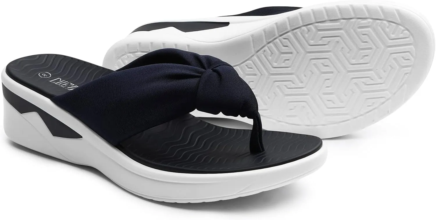 DREAM PAIRS Women Platform Flip Flops for Women Soft Thong Sandals Summer Casual Lightweight Comfortable Flat Slippers Walking Shopping Gathering Vacation Shoes