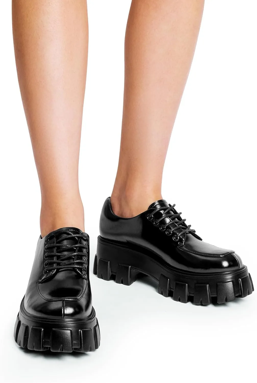 DREAM PAIRS Women's Platform Oxford Chunky Lace Up Lug Sole Comfort Business Work Dress Shoes