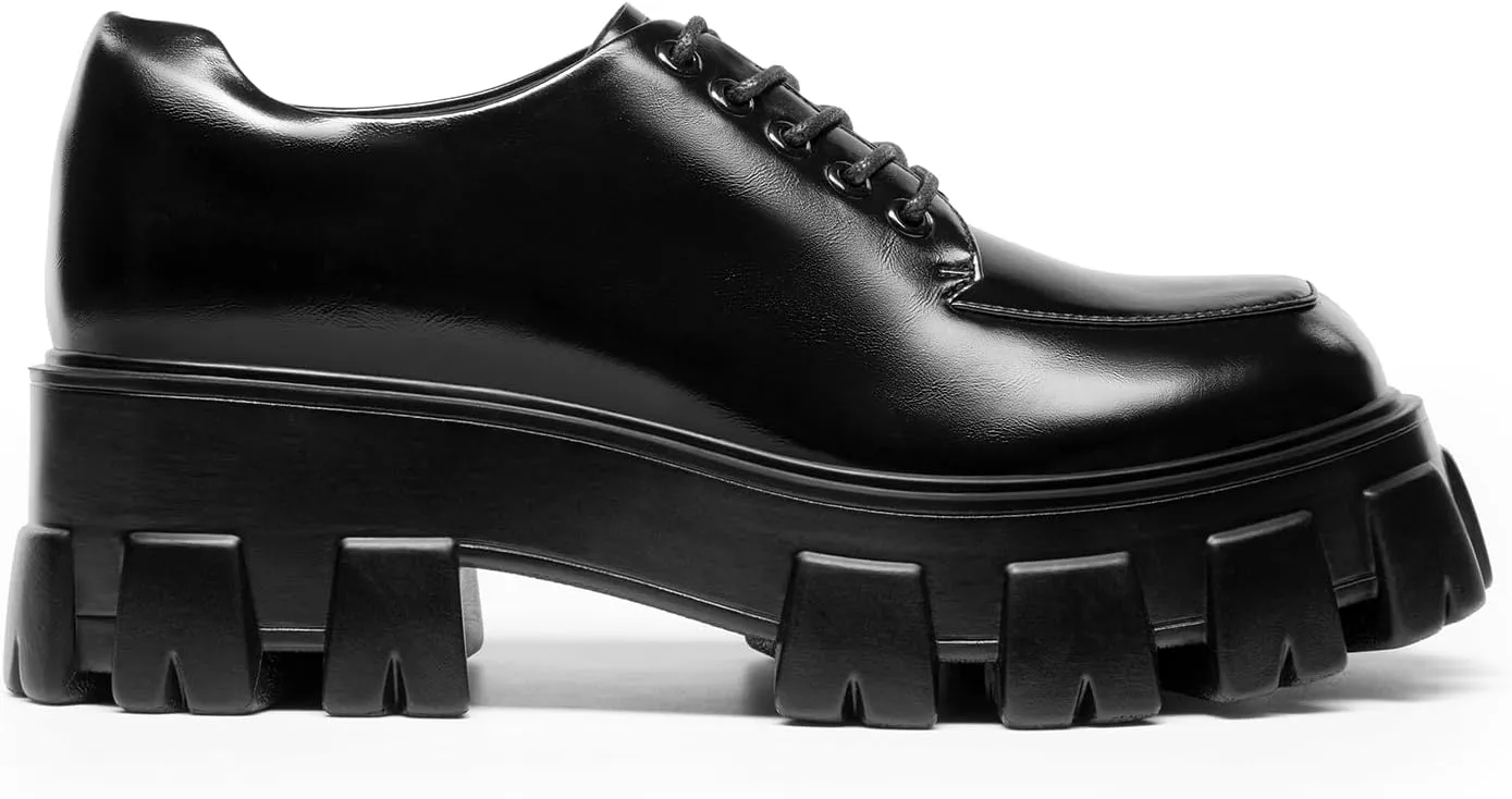 DREAM PAIRS Women's Platform Oxford Chunky Lace Up Lug Sole Comfort Business Work Dress Shoes