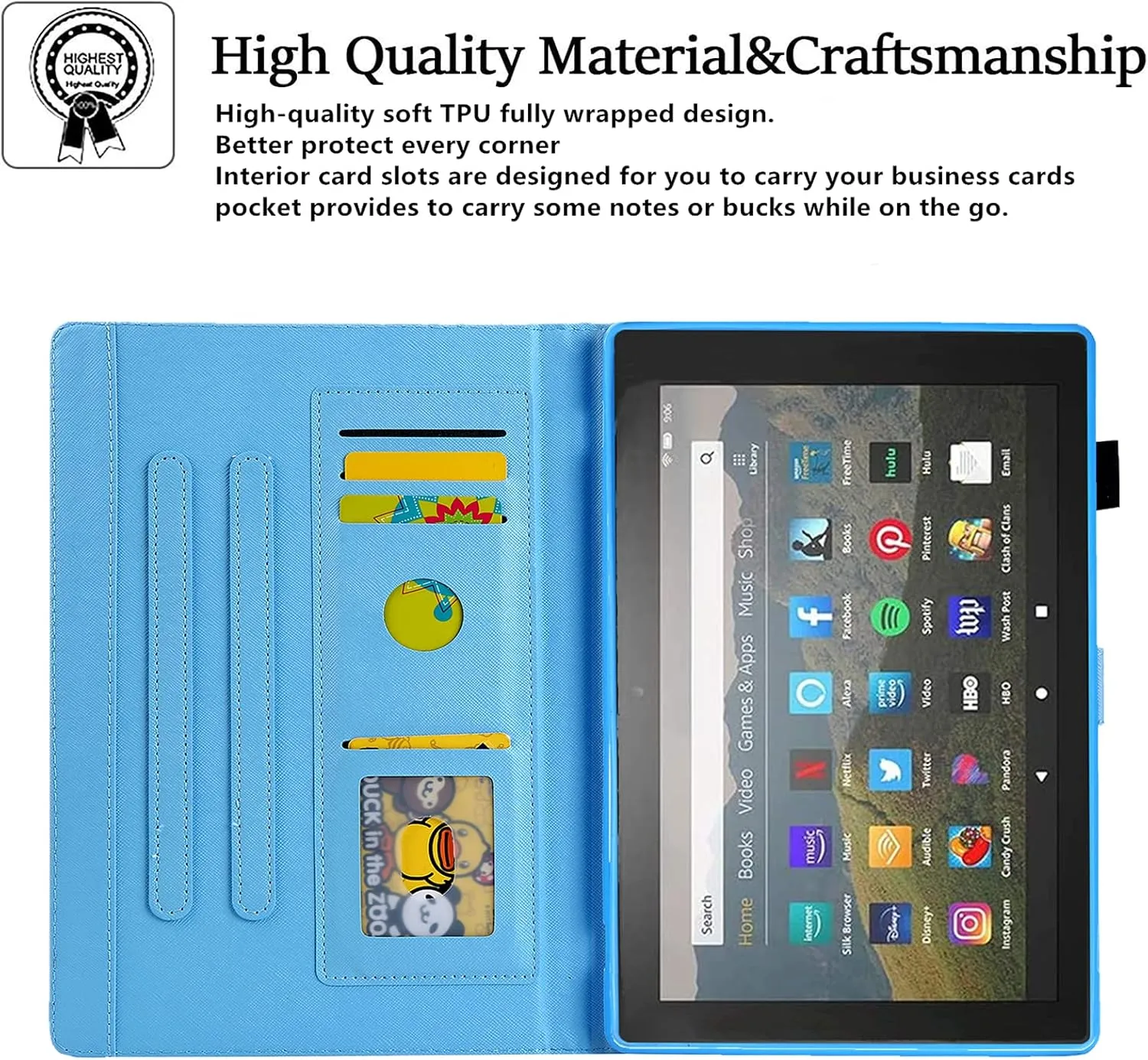 Dteck Case for 2023 Fire Max 11 Tablet 11" (13th Generation), Faux Leather Protective Flip Case with [Adjustable Viewing Stand Angles/Card Holder] Lightweight Folio Slim Cute Case (Sunset Tower)