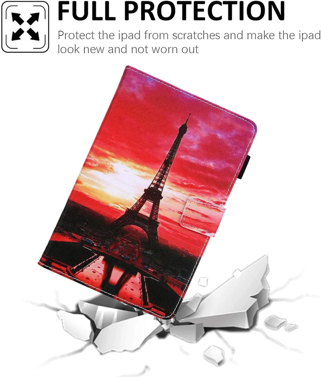 Dteck Case for 2023 Fire Max 11 Tablet 11" (13th Generation), Faux Leather Protective Flip Case with [Adjustable Viewing Stand Angles/Card Holder] Lightweight Folio Slim Cute Case (Sunset Tower)