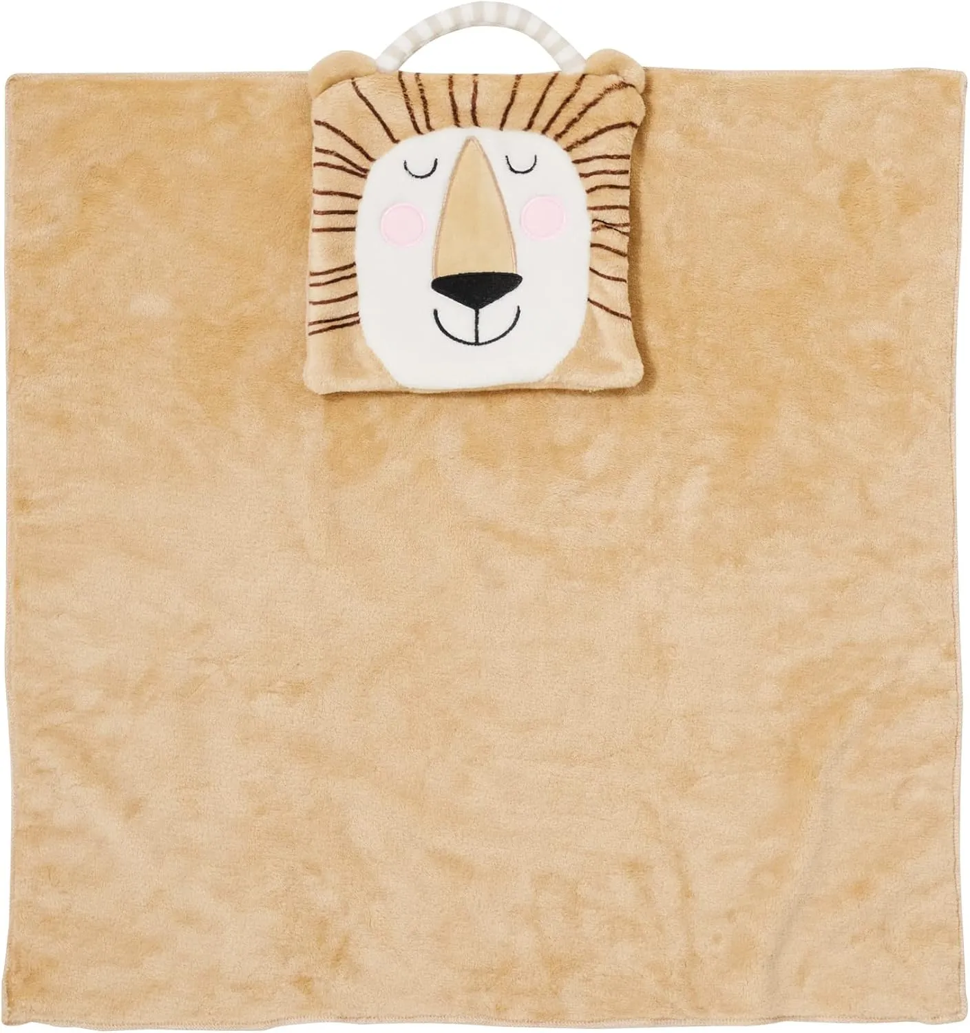 Enesco Izzy and Oliver New Baby Infant Lion Character Super-Soft Folding Travel Blanket, Brown, 24 x 24 Inch