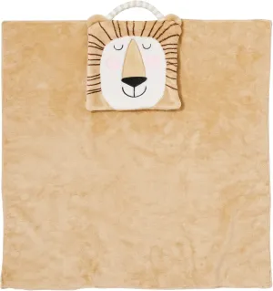 Enesco Izzy and Oliver New Baby Infant Lion Character Super-Soft Folding Travel Blanket, Brown, 24 x 24 Inch