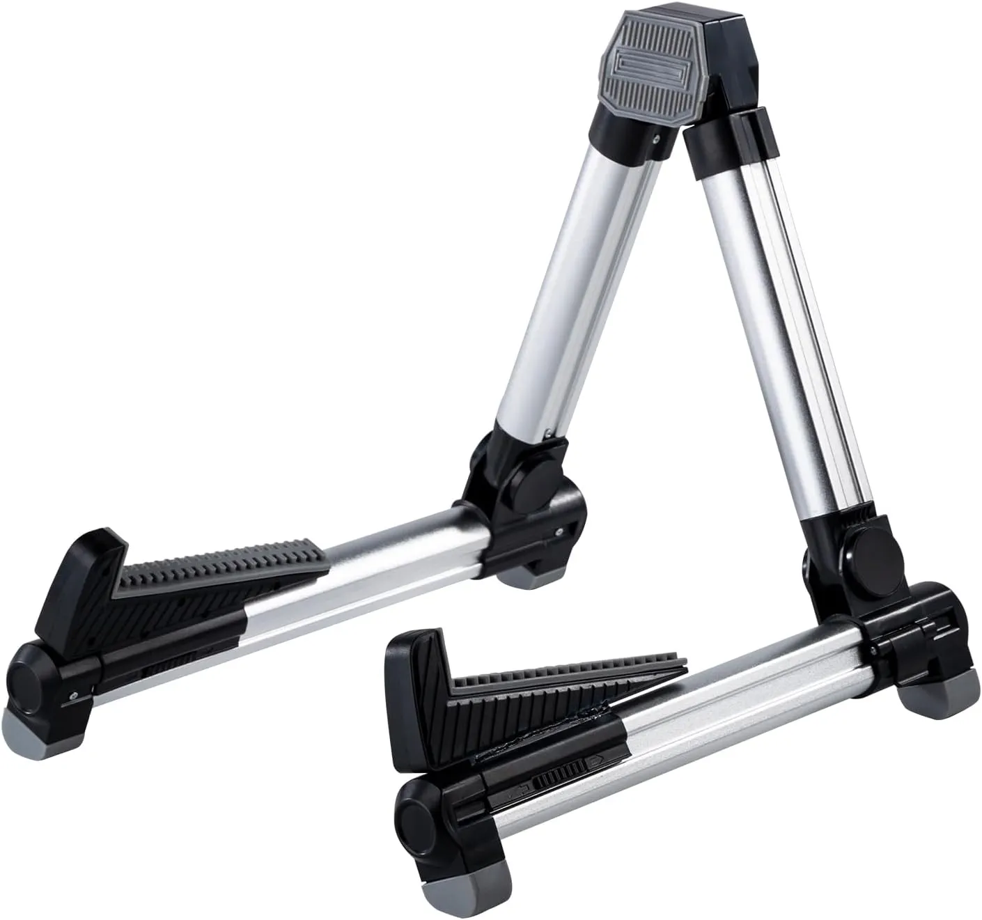 ENO MUSIC Alumium Alloy A-Frame Universal Folding Acoustic Guitar Stand, Suitable for Electric Bass Guitars , Silver