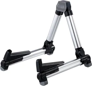 ENO MUSIC Alumium Alloy A-Frame Universal Folding Acoustic Guitar Stand, Suitable for Electric Bass Guitars , Silver