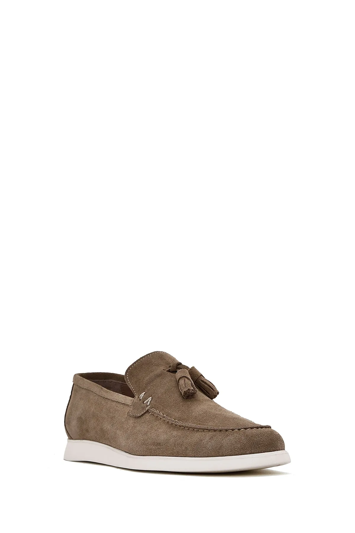 Erkek Bej Püsküllü Süet Deri Casual Loafer