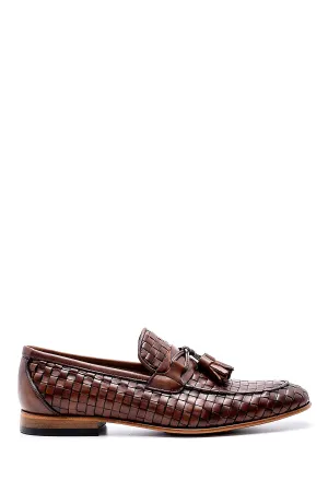 Erkek Deri Örgü Desen Loafer
