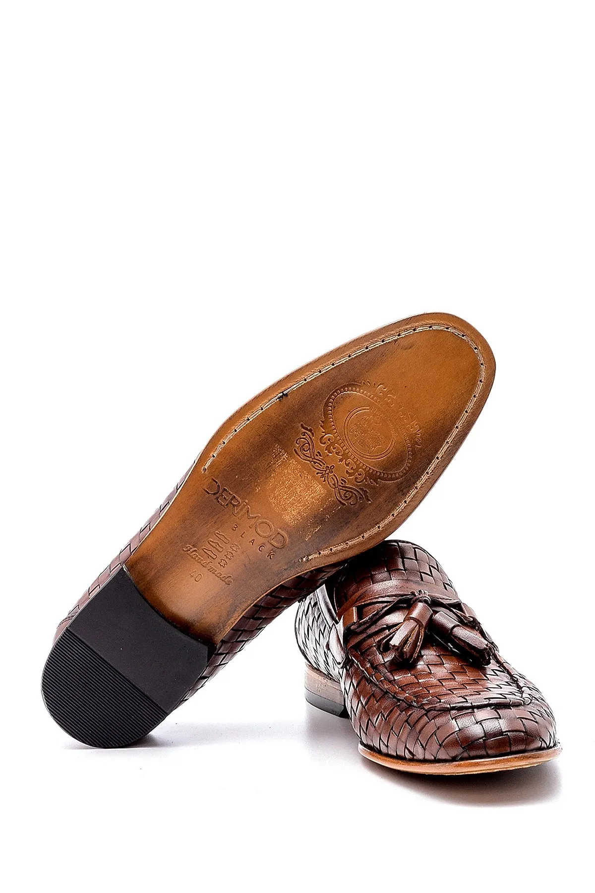 Erkek Deri Örgü Desen Loafer