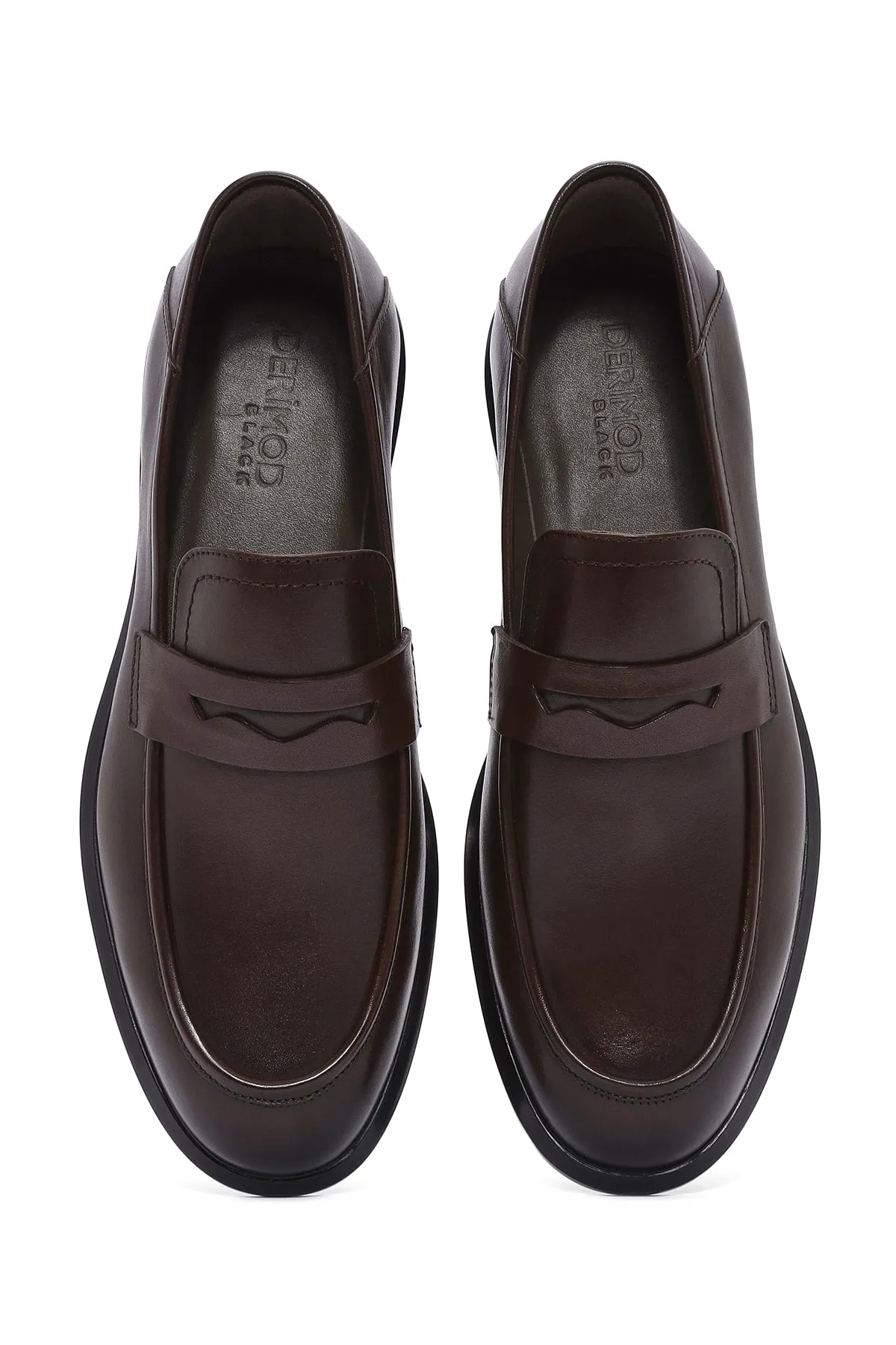 Erkek Kahverengi Deri Casual Loafer