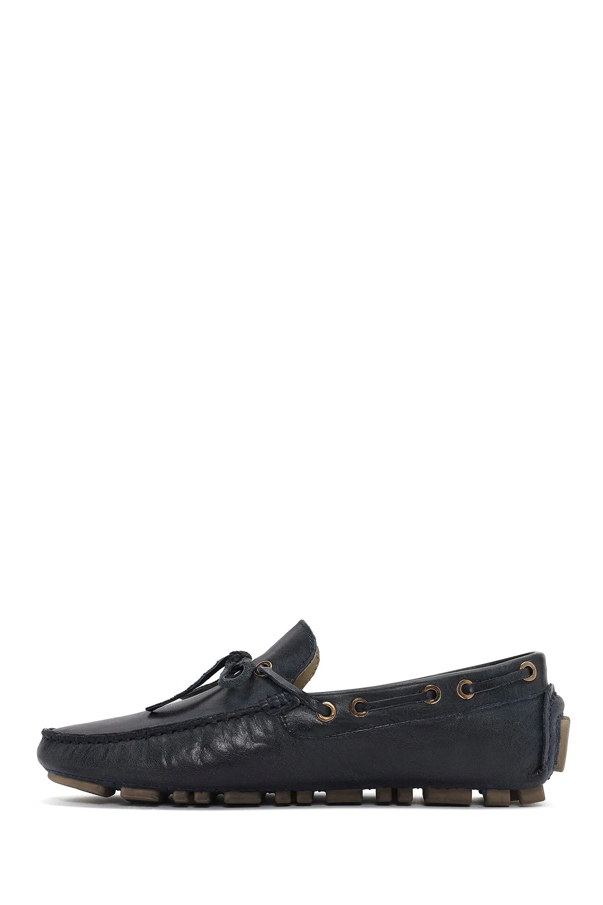 Erkek Lacivert Deri Comfort Loafer