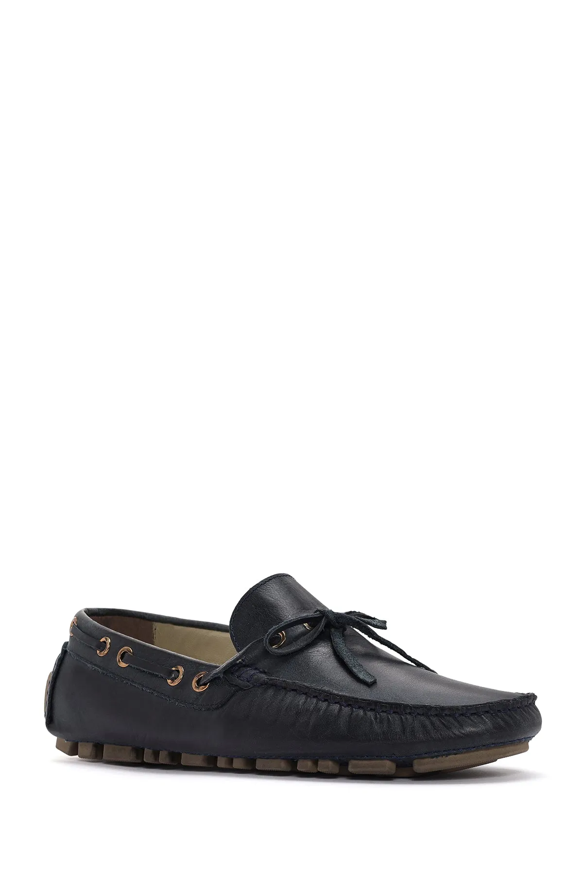 Erkek Lacivert Deri Comfort Loafer