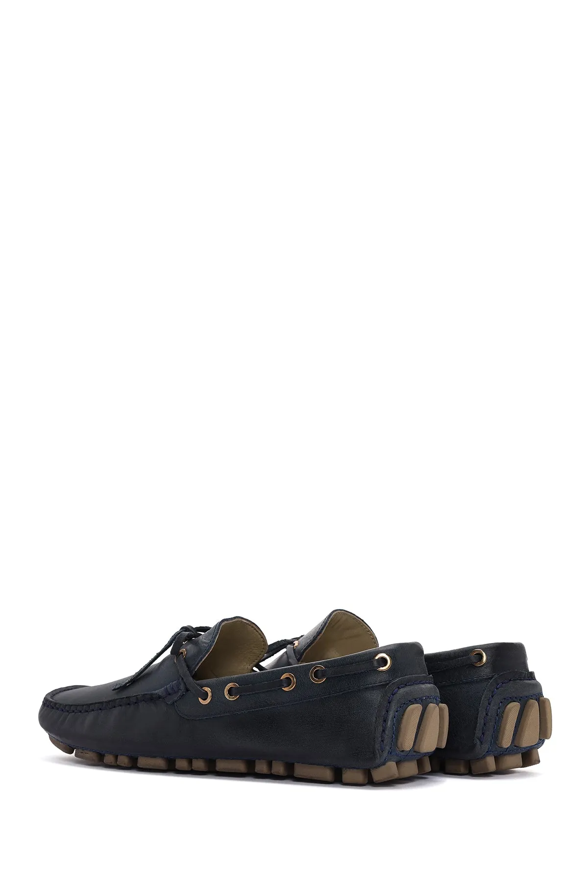 Erkek Lacivert Deri Comfort Loafer
