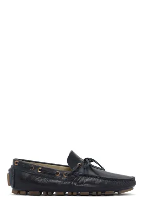 Erkek Lacivert Deri Comfort Loafer