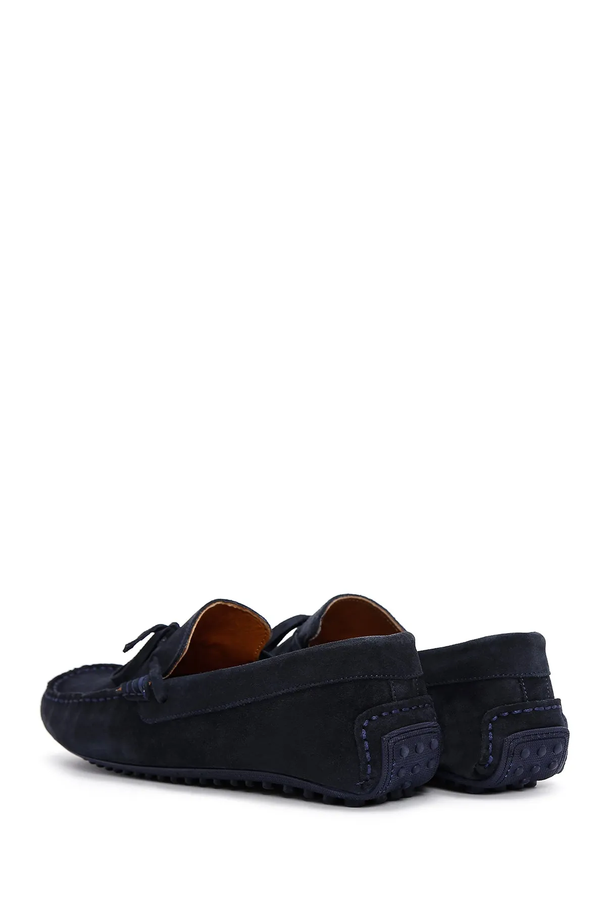Erkek Lacivert Süet Deri Casual Loafer