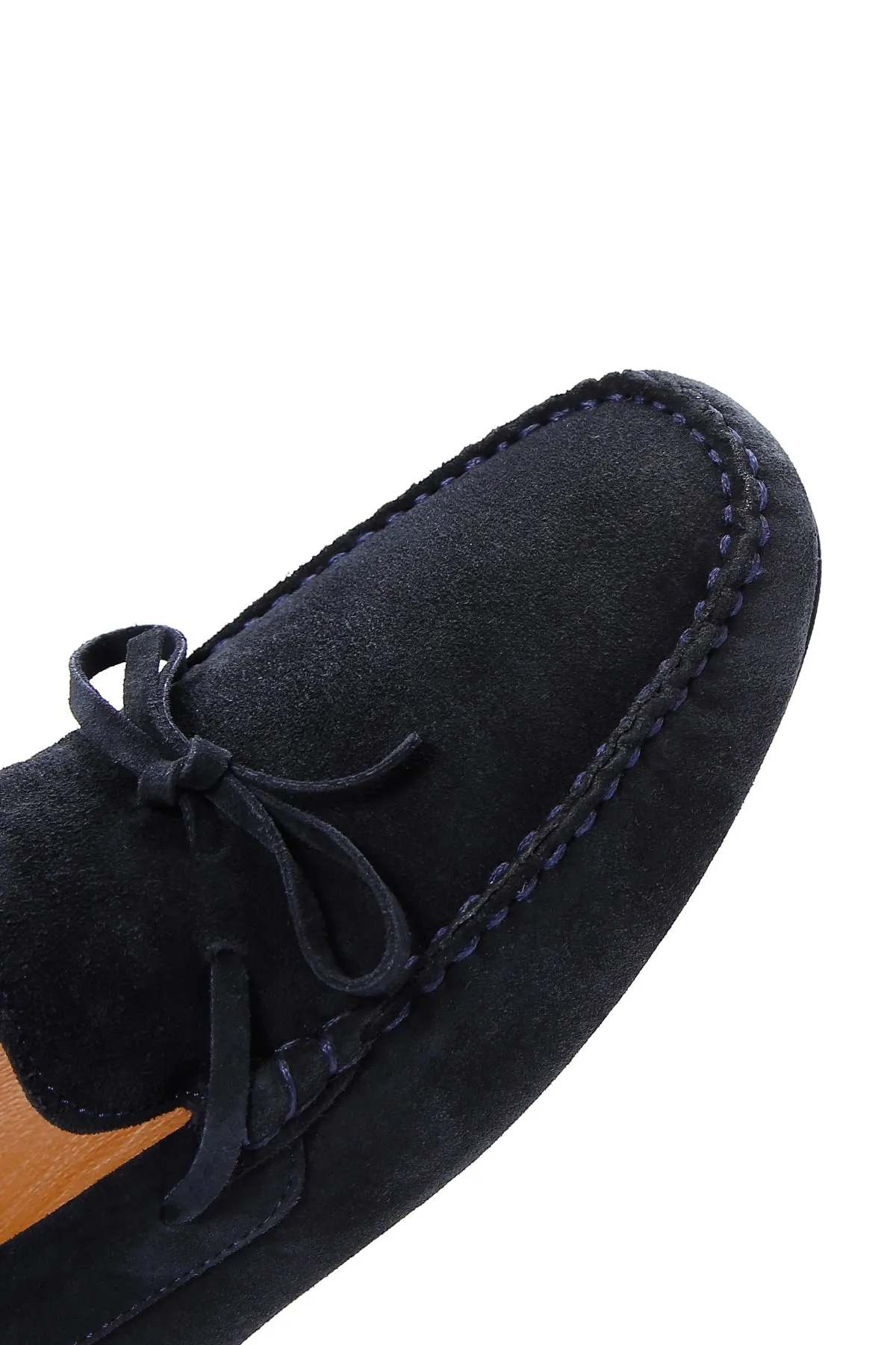Erkek Lacivert Süet Deri Casual Loafer
