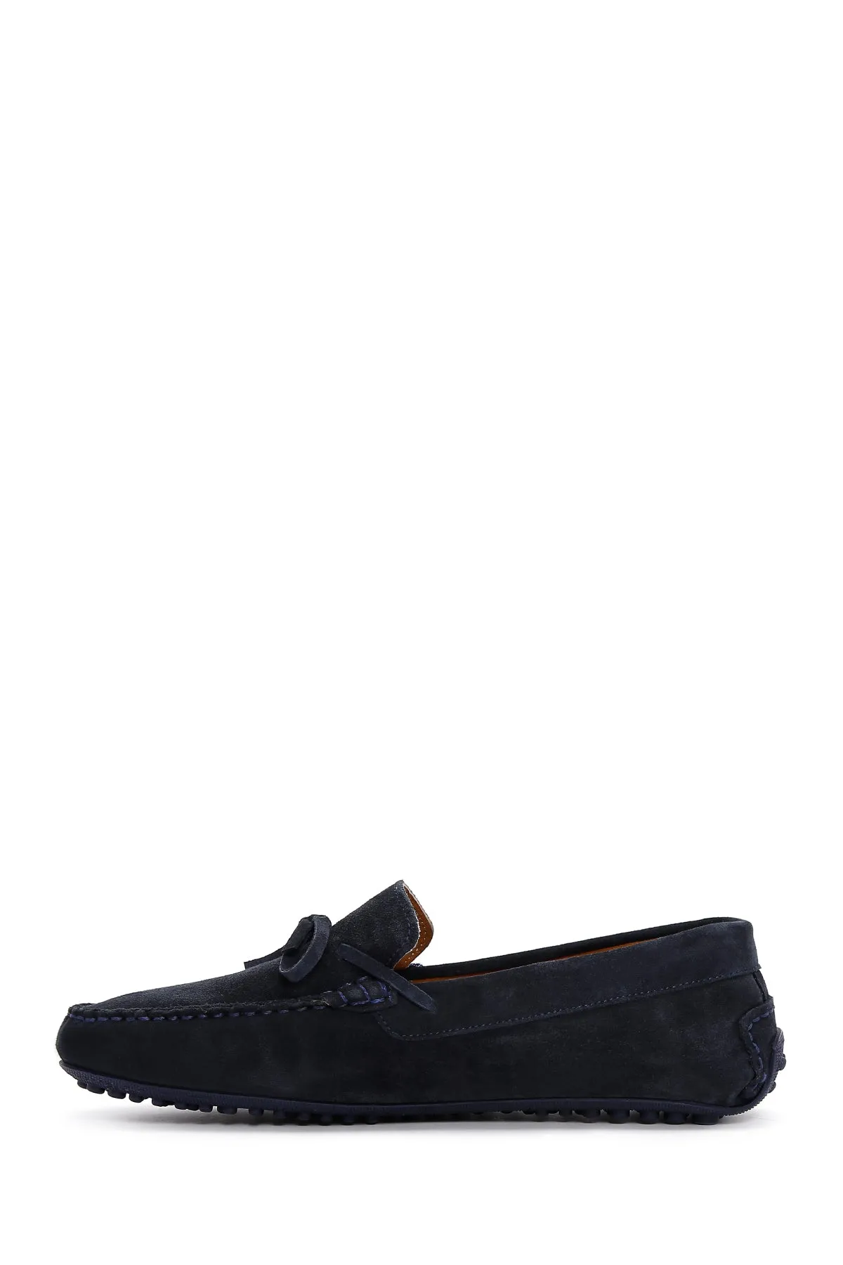 Erkek Lacivert Süet Deri Casual Loafer