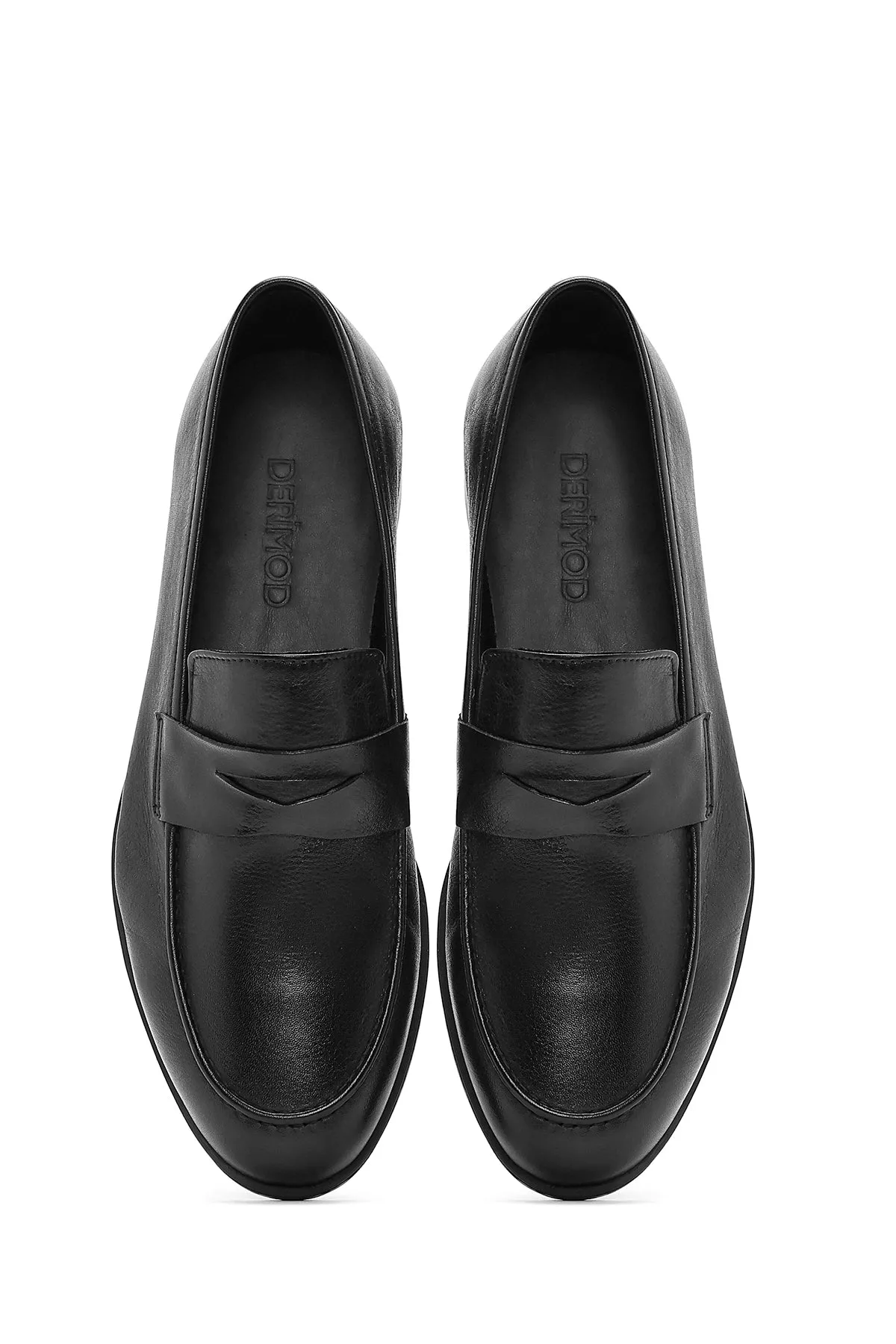 Erkek Siyah Deri Casual Loafer