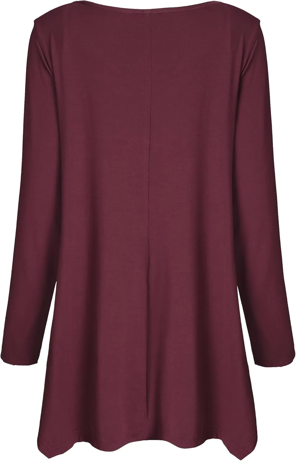 Esenchel Women's Long Sleeves Tunic Top for Leggings Flared Shirt