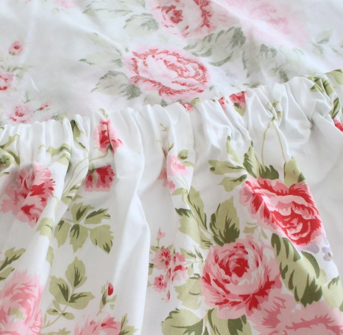 FADFAY Bed Sheets Pink Rose Floral Print Bed Sheet Set 4-Piece Full Size