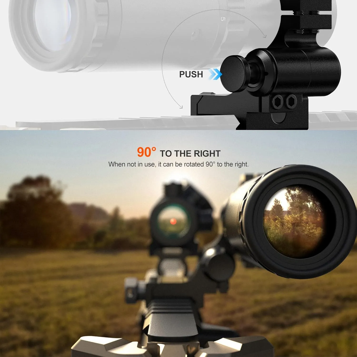 Feyachi M57/M37 1.5X - 5X Red Dot Magnifier with RS-30 Reflex Sight Combo, Multiple Reticle System Red Dot Sight & Magnifier Combo Built-in Flip Mount