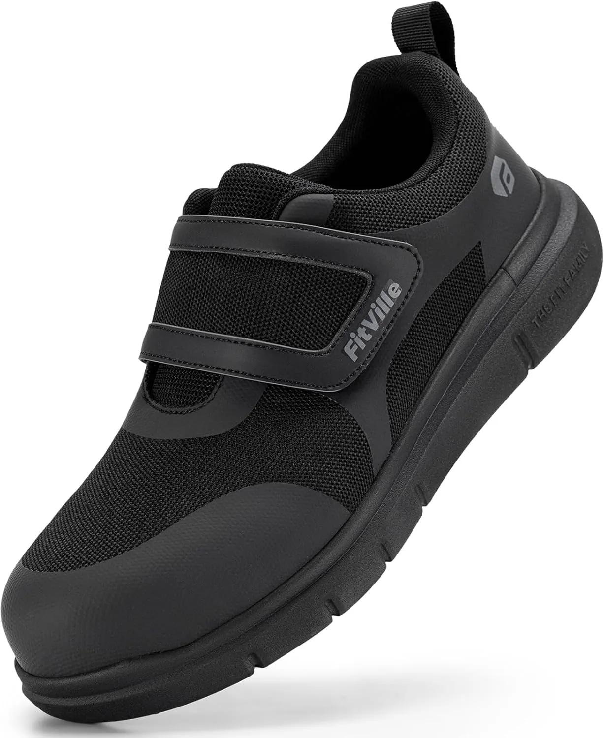 FitVille Wide Composite Toe Safety Shoes for Men Steel Toe Shoes Lightweight Slip-On Work Shoes Puncture Proof