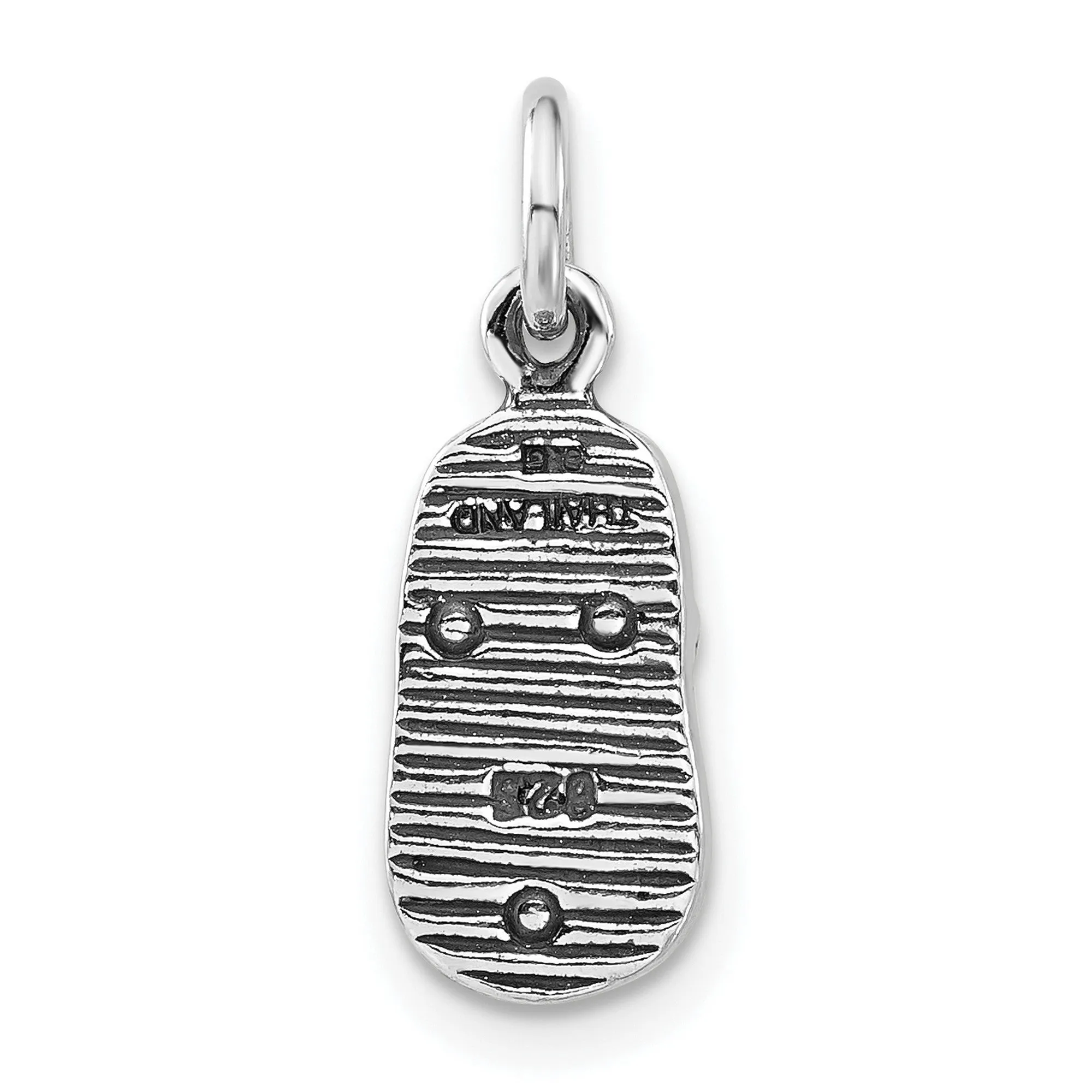Flip Flop Sandal Charm Pendant in Real 925 Sterling Silver
