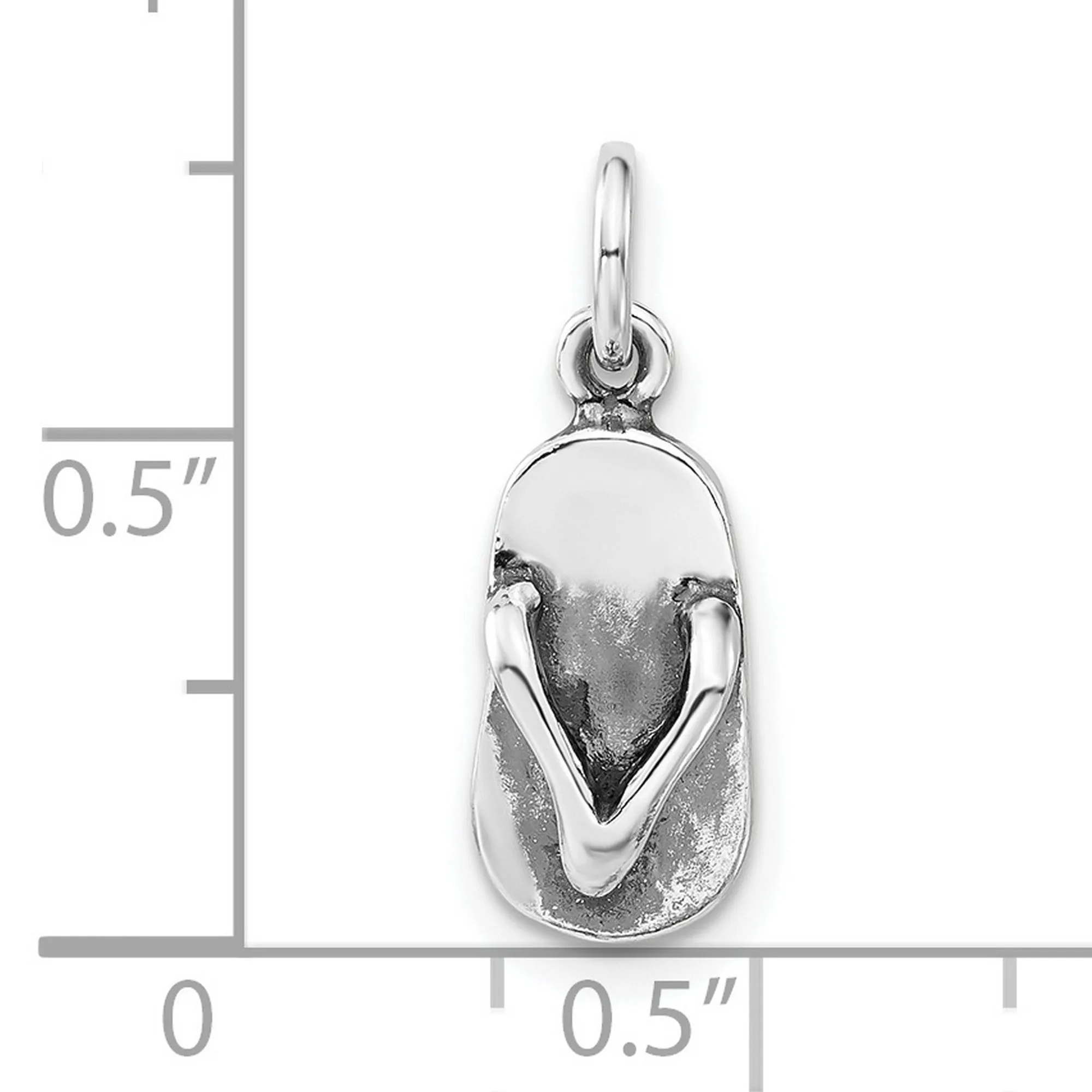 Flip Flop Sandal Charm Pendant in Real 925 Sterling Silver