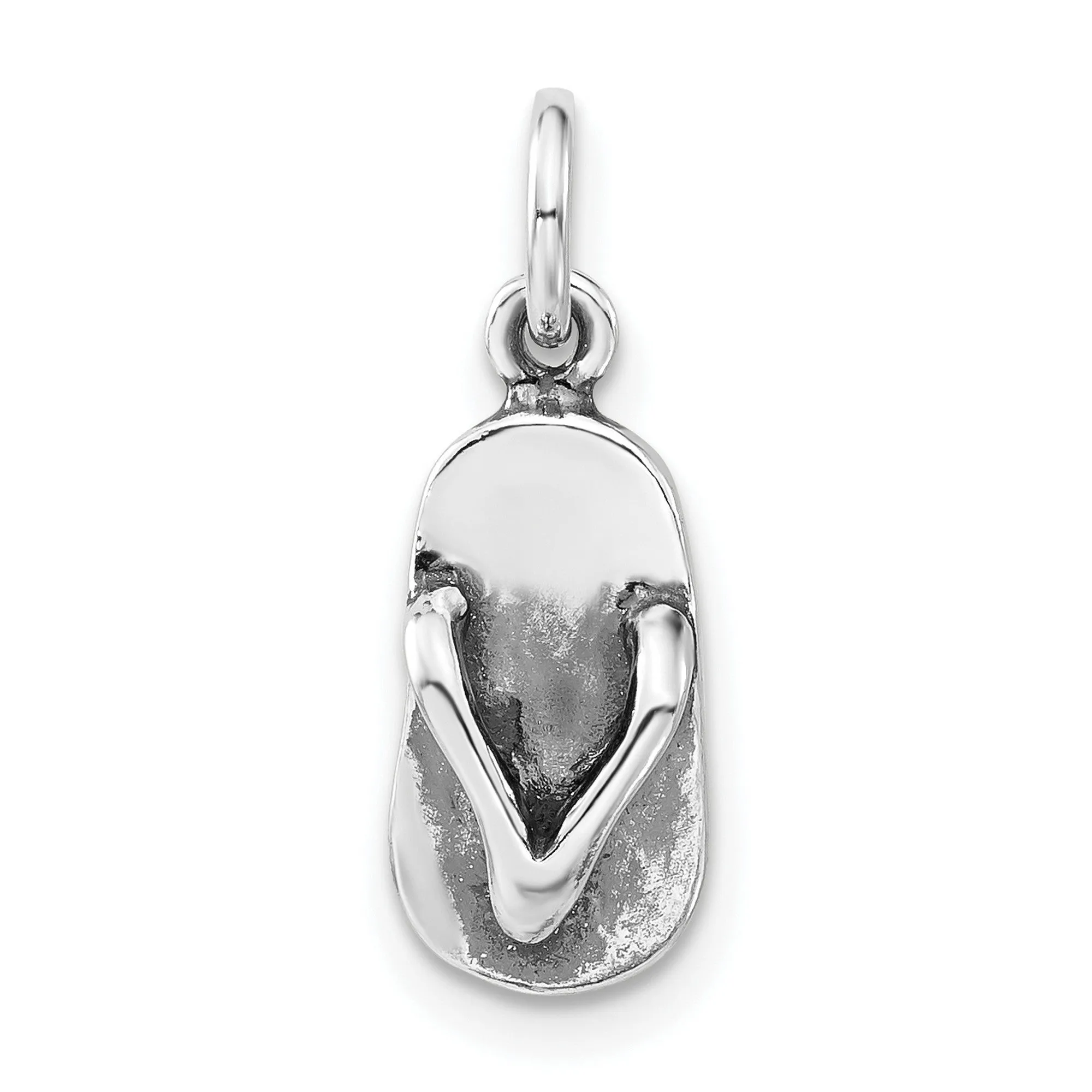 Flip Flop Sandal Charm Pendant in Real 925 Sterling Silver