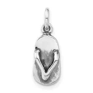Flip Flop Sandal Charm Pendant in Real 925 Sterling Silver