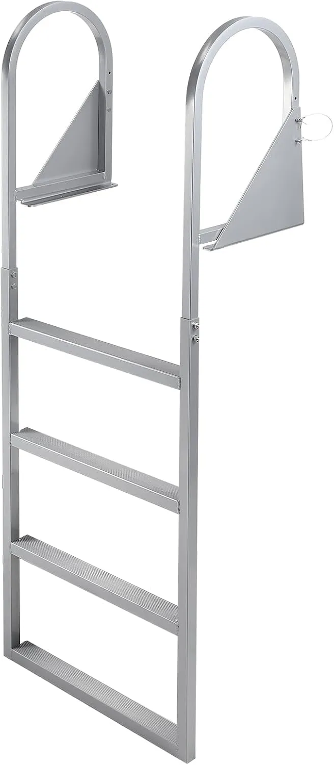 Flip Up Dock Ladder 3/4/5 Steps, 350/500lbs Load Capacity, Aluminum Swim Ladders, Pontoon Boat Ladder with Nonslip Design for Lake, Marine Boarding, Pool