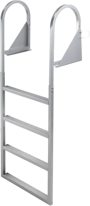 Flip Up Dock Ladder 3/4/5 Steps, 350/500lbs Load Capacity, Aluminum Swim Ladders, Pontoon Boat Ladder with Nonslip Design for Lake, Marine Boarding, Pool