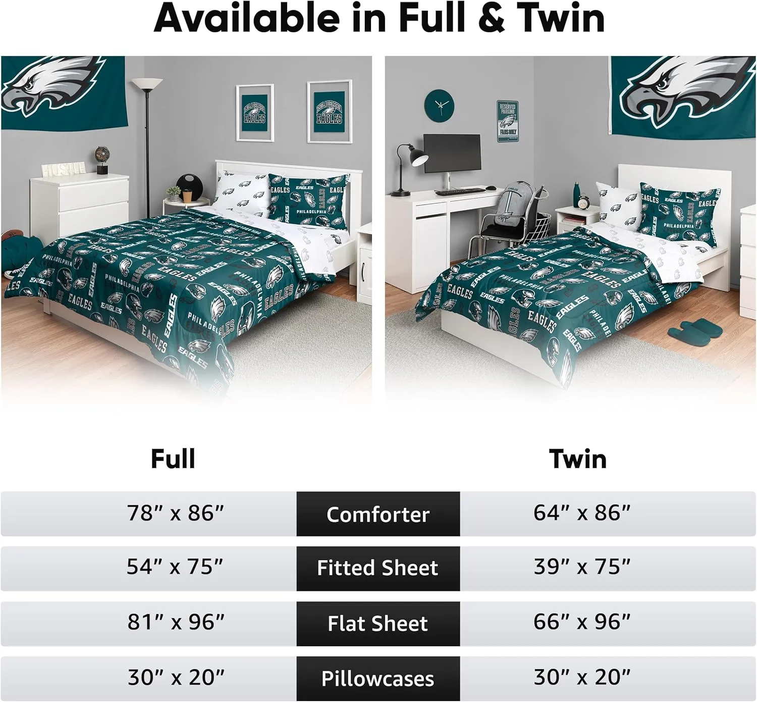 FOCO NFL Team Logo Bed in a Bag Comforter Sheets Pillow Cases Bedding 5-Piece Set
