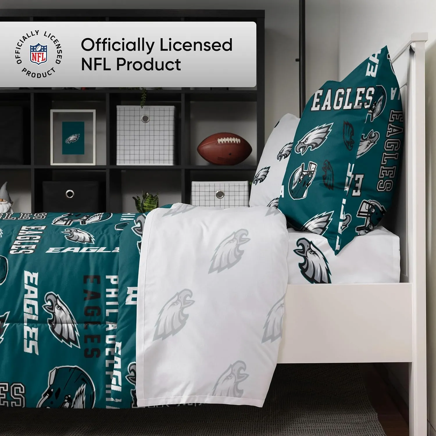 FOCO NFL Team Logo Bed in a Bag Comforter Sheets Pillow Cases Bedding 5-Piece Set