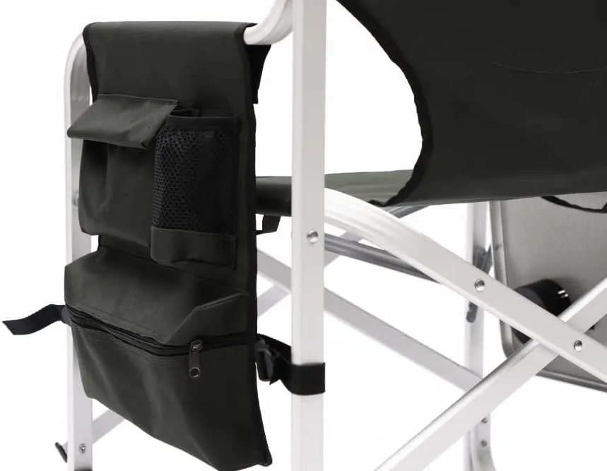 Folding Outdoor Chair with Side Table and Storage Pockets,Lightweight Oversized Directors Chair,Padded Foldable Camping Chair with Steel Frame,for Indoor,Outdoor Camping,Picnics,Fishing