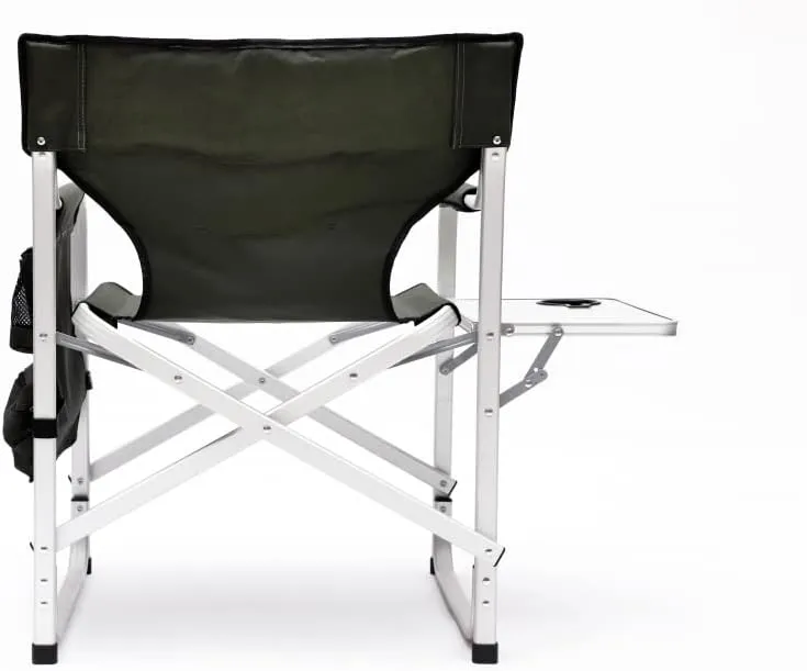 Folding Outdoor Chair with Side Table and Storage Pockets,Lightweight Oversized Directors Chair,Padded Foldable Camping Chair with Steel Frame,for Indoor,Outdoor Camping,Picnics,Fishing