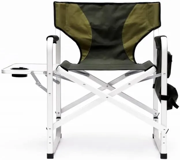 Folding Outdoor Chair with Side Table and Storage Pockets,Lightweight Oversized Directors Chair,Padded Foldable Camping Chair with Steel Frame,for Indoor,Outdoor Camping,Picnics,Fishing