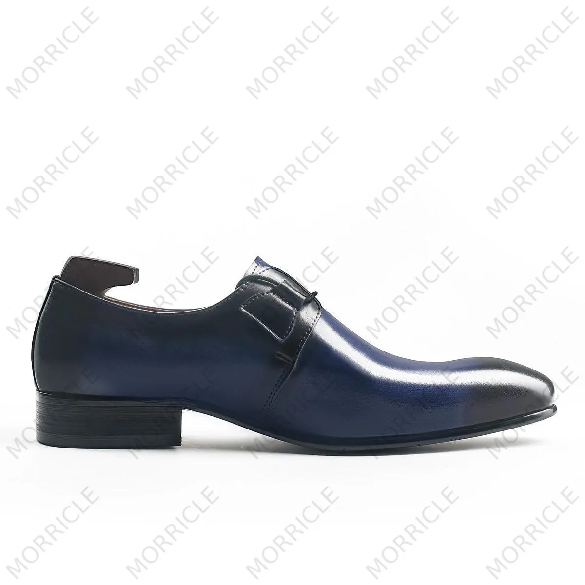 Formal Navy Blue Derby Shoes
