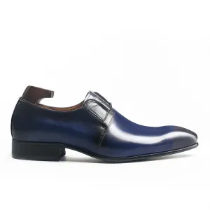 Formal Navy Blue Derby Shoes