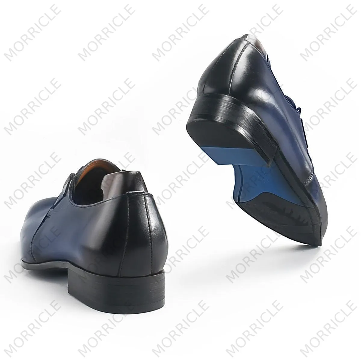 Formal Navy Blue Derby Shoes