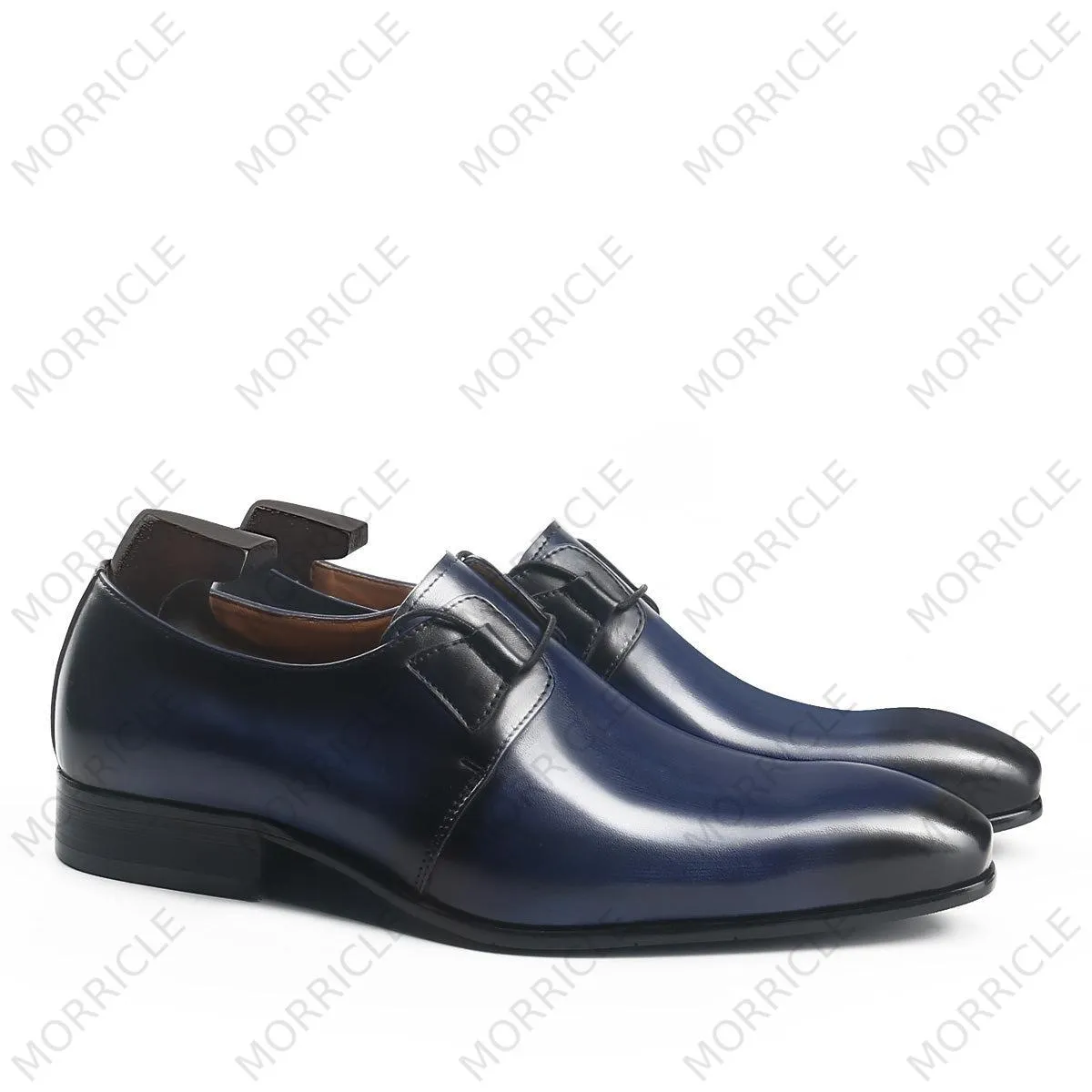 Formal Navy Blue Derby Shoes