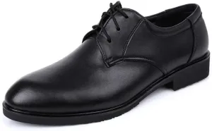 Formal Shoes Dress Oxford for Men Lace Up Round Toe Derby Shoes Cowhide Block Heel Non Slip Resistant Wedding Suitable for Many Occasions