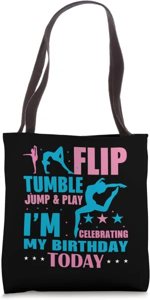 Funny Gymnastics Flip Tumble Jump Play Gymnast Birthday Tote Bag