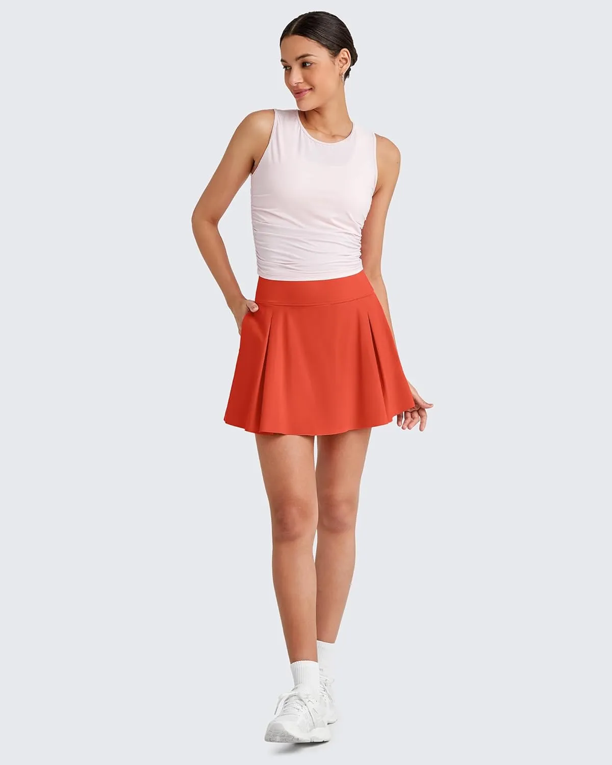 G4Free Women Tennis Skirts Athletic High Waisted Golf Skorts with 4 Pockets Inner Shorts for Pickleball Workout