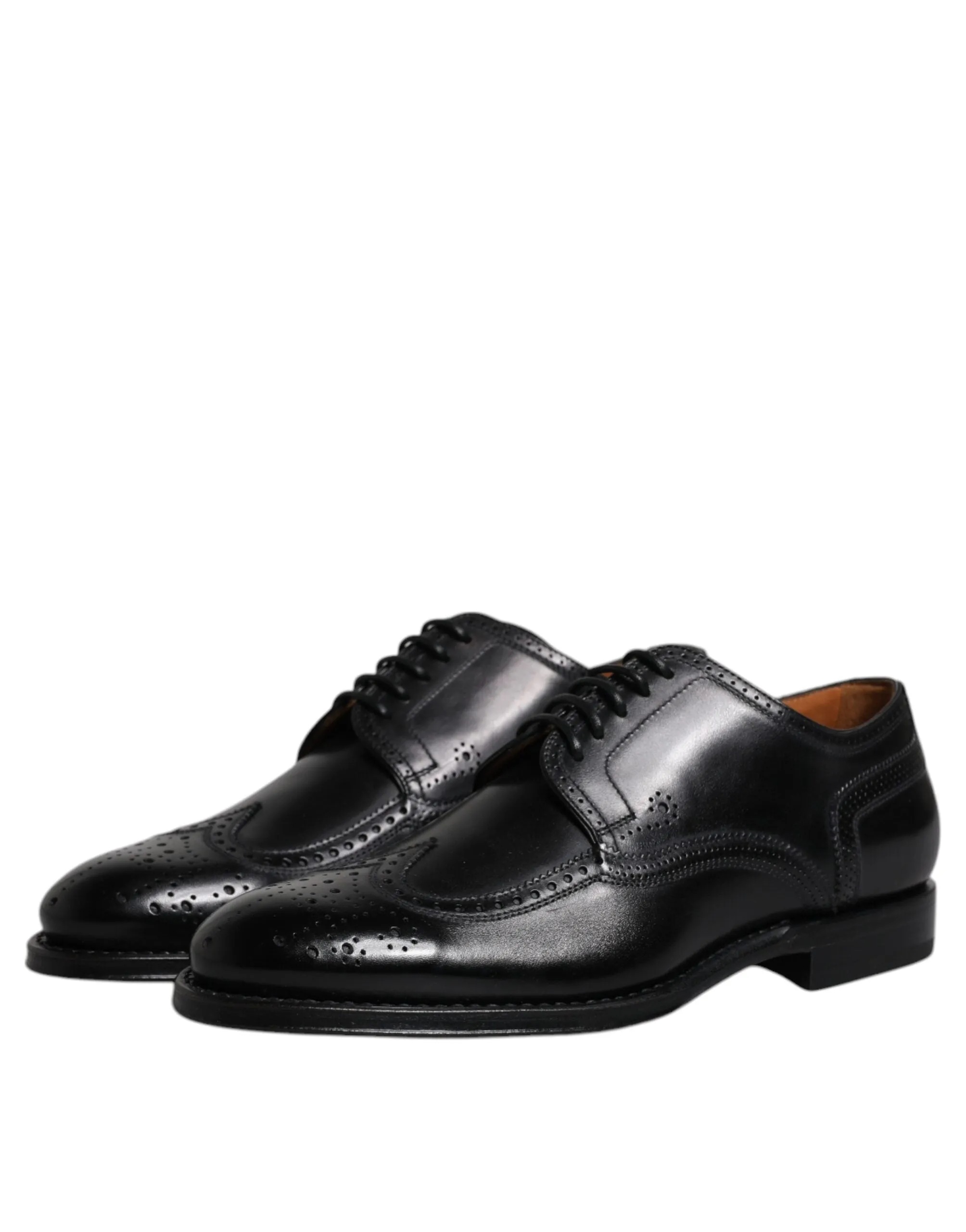 Gabbana Dolce Easy returns Derby Leather Black Shoes & Formal Extensive catalog Wingtip